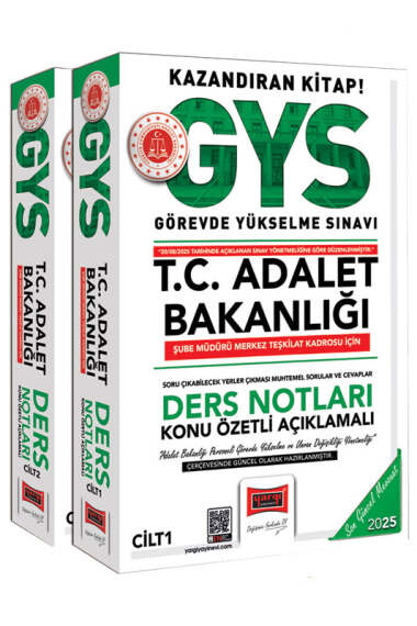Yargı Yayınları 2025 T.C. Adalet Bakanlığı Şube Müdürü Merkez Teşkilat Kadrosu İçin Ders Notları (Güncel Baskı) - 1
