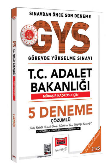 Yargı Yayınları 2025 T.C. Adalet Bakanlığı Mübaşir Kadrosu İçin Çözümlü 5 Deneme - 1