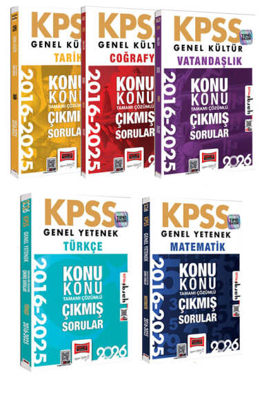 Yargı Yayınları 2026 KPSS GK-GY Tüm Dersler Konu Konu 10 Yıl Çıkmış Sorular (5 Kitap) - 1