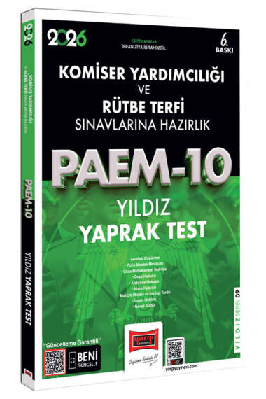 Yargı Yayınları 2026 PAEM Komiser Yardımcılığı ve Rütbe Terfi Sınavlarına Hazırlık Yıldız Yaprak Test - 1
