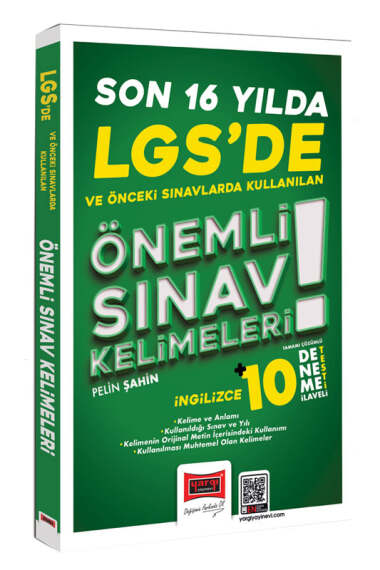 Yargı Yayınları LGSde Son 16 Yılda Kullanılan Önemli İngilizce Sınav Kelimeleri - 1