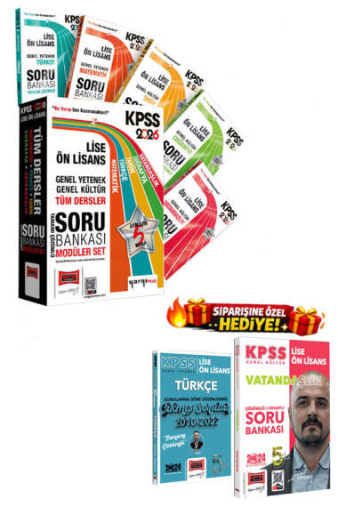 Yargı Yayınları 2026 KPSS Lise Ön Lisans GK-GY Tüm Dersler Tamamı Çözümlü Modüler Soru Bankası Seti (5 Kitap) - 1
