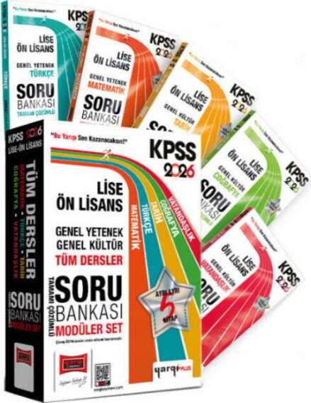 Yargı Yayınları 2026 KPSS Lise Ön Lisans GK-GY Tüm Dersler Tamamı Çözümlü Modüler Soru Bankası Seti (5 Kitap) - 1