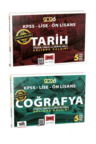 Yargı Yayınları 2026 KPSS - Lise - Ön Lisans Akılda Kalan Coğrafya Harita ve Şemalarla Tarih Seti - 1