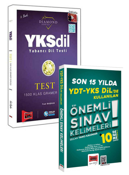 Yargı Yayınları YDT YKS Dilde Son 15 Yıl Önemli Sınav Kelimeleri ve YKSDİL 1500 Klas Gramer Sorusu İkili Set - 1