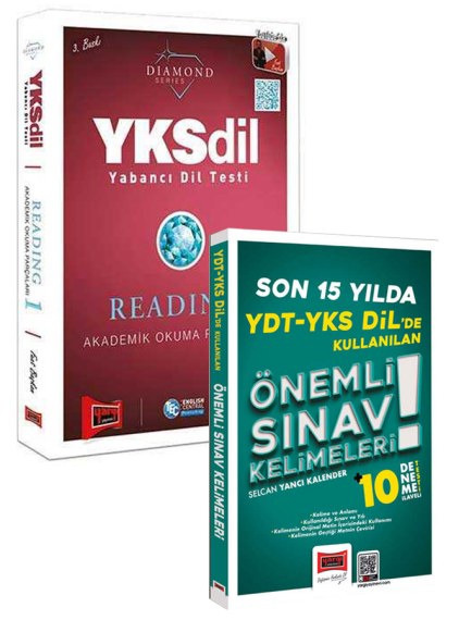 Yargı Yayınları YDT YKS Dilde Son 15 Yıl Önemli Sınav Kelimeleri ve YKSDİL Reading-1 Diamond Series İkili Set - 1