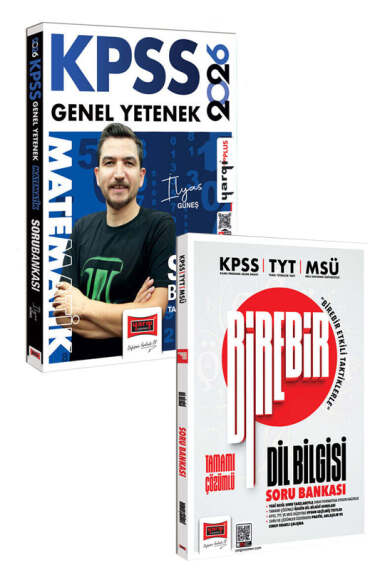 Yargı Yayınları KPSS TYT MSÜ Birebir Tamamı Çözümlü Dil Bilgisi Soru Bankası ve 2026 KPSS GY Matematik Soru Bankası İkili Set - 1