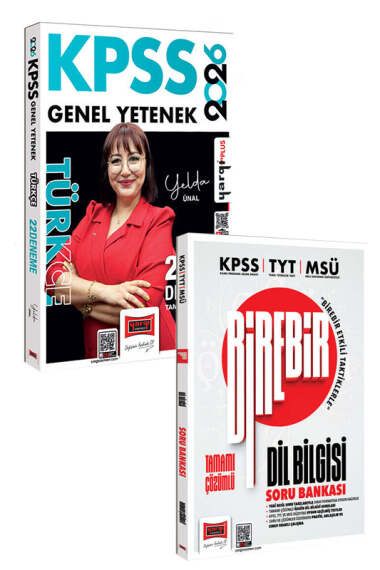 Yargı Yayınları KPSS TYT MSÜ Birebir Tamamı Çözümlü Dil Bilgisi Soru Bankası ve 2026 KPSS GY Türkçe 22 Deneme İkili Set - 1