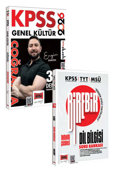 Yargı Yayınları KPSS TYT MSÜ Birebir Tamamı Çözümlü Dil Bilgisi Soru Bankası ve 2026 KPSS GK Coğrafya 33 Deneme İkili Set - 1