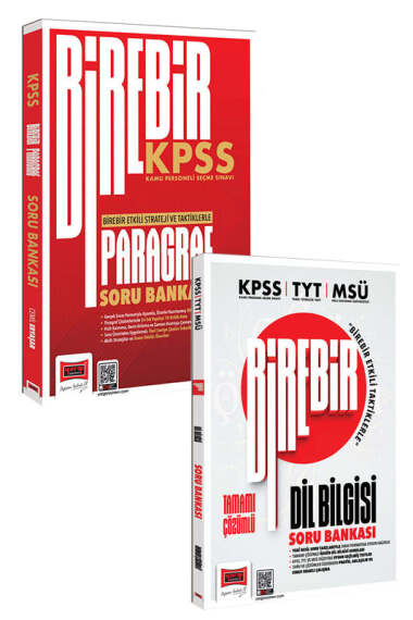 Yargı Yayınları KPSS TYT MSÜ Birebir Tamamı Çözümlü Dil Bilgisi Soru Bankası ve 2026 KPSS Birebir Serisi Paragraf Soru Bankası İkili Set - 1
