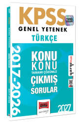 Yargı Yayınları 2027 KPSS Genel Yetenek Türkçe Konu Konu Tamamı Çözümlü 10 Yıl Çıkmış Sorular - Yargı Yayınları