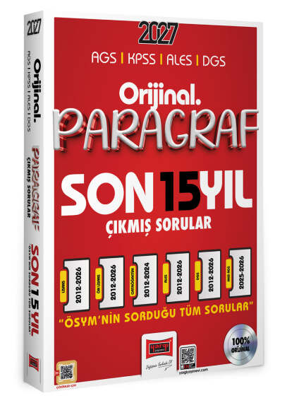 Yargı Yayınları 2027 AGS KPSS ALES DGS Orijinal Paragraf 15 Yıl Çıkmış Sorular - 1