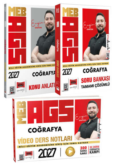 Yargı Yayınları 2027 MEB AGS Öğretmen Adayları İçin Coğrafya Soru Konu Video Ders Notları Seti - 1