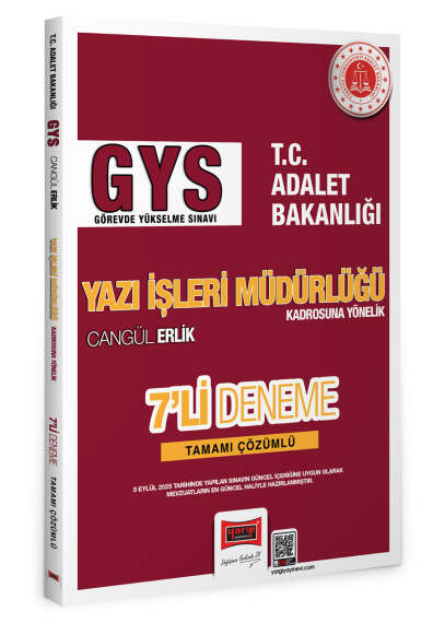 Yargı Yayınları 2027 GYS T.C. Adalet Bakanlığı Yazı İşleri Müdürlüğü Kadrosuna Yönelik Tamamı Çözümlü 7 Deneme - 1