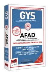 Yargı Yayınları - Yargı Yayınları GYS AFAD Satın Alma Memuru Kadrosu İçin Konu Özetli Çıkmış ve Çıkması Muhtemel Sorular