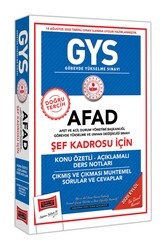 Yargı Yayınları - Yargı Yayınları GYS AFAD Şef Kadrosu İçin Konu Özetli Çıkmış ve Çıkması Muhtemel Sorular