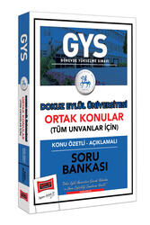 Yargı Yayınları - Yargı Yayınları GYS Dokuz Eylül Üniversitesi Ortak Konular Konu Özetli - Açıklamalı Soru Bankası