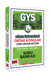 Yargı Yayınları - Yargı Yayınları GYS Düzce Üniversitesi Ortak Konular Konu Özetli - Açıklamalı Soru Bankası