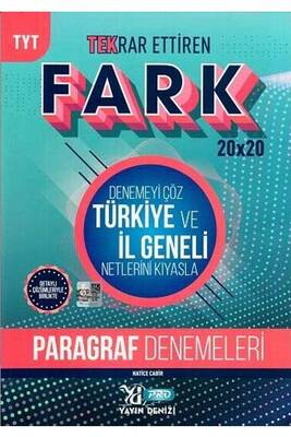 Yayın Denizi Yayınları TYT Paragraf Fark 20x20 Tekrar Ettiren Denemeleri - 1