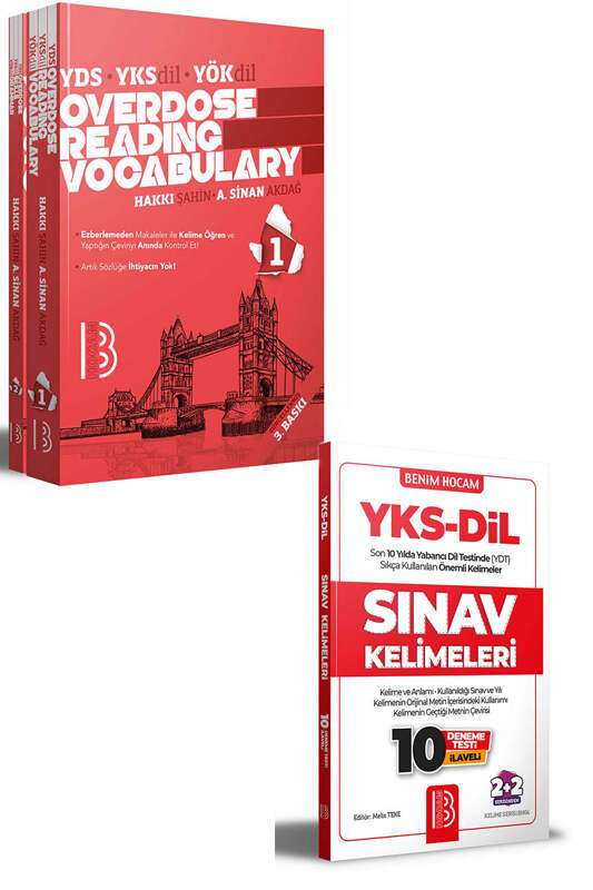 Benim Hocam Yayınları YDS YÖKDİL YKSDİL Overdose Reading Vocabulary ve İngilizce Sınav Kelimeleri Seti 