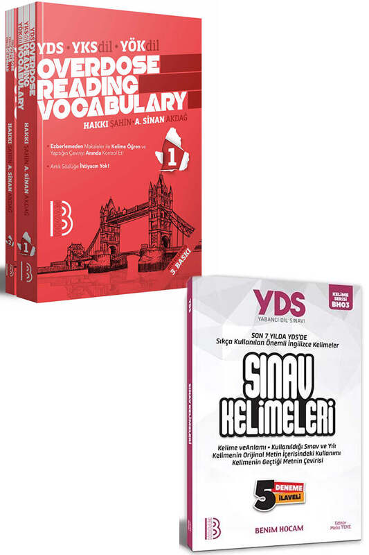 Benim Hocam Yayınları YDS YÖKDİL YKSDİL Overdose Reading Vocabulary ve Sınav Kelimeleri Seti 