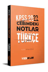 Yediiklim Yayınları - Yediiklim Yayınları 2022 KPSS Cebimdeki Notlar Türkçe Kitapçığı