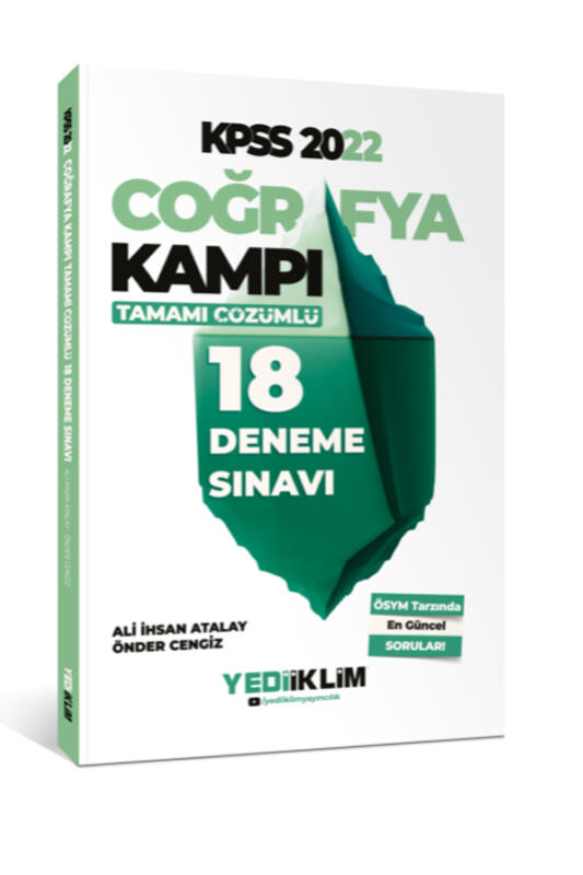 Yediiklim Yayınları 2022 KPSS Coğrafya Kampı Tamamı Çözümlü 18 Deneme Sınavı