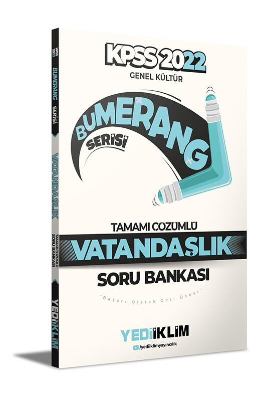 Yediiklim Yayınları 2022 KPSS Genel Kültür Bumerang Vatandaşlık Tamamı Çözümlü Soru Bankası