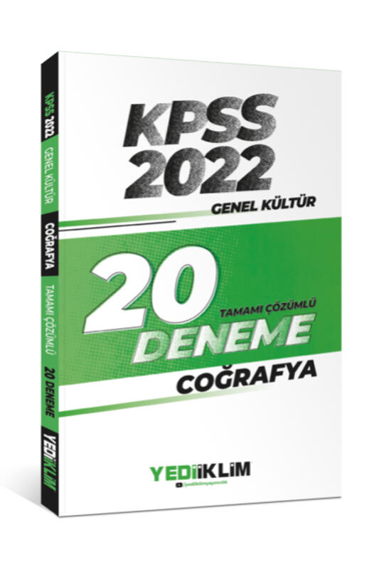 Yediiklim Yayınları 2022 KPSS Genel Kültür Coğrafya Tamamı Çözümlü 20 Deneme Sınavı