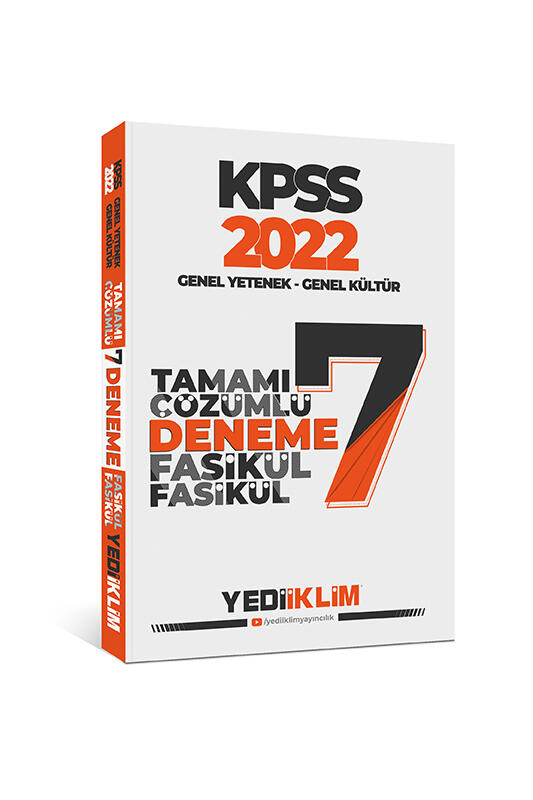Yediiklim Yayınları 2022 KPSS GY-GK Tamamı Çözümlü 7 Fasikül Deneme