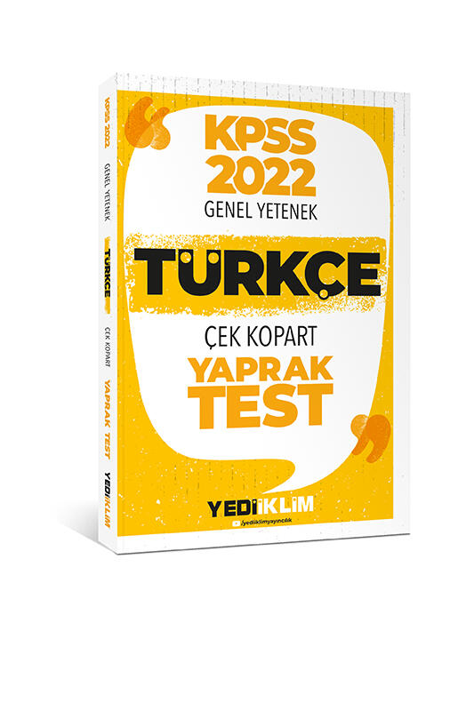Yediiklim Yayınları 2022 KPSS Lisans Genel Yetenek Türkçe Çek Kopart Yaprak Test