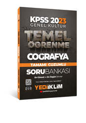 Yediiklim Yayınları - Yediiklim Yayınları 2023 KPSS Genel Kültür Temel Öğrenme Coğrafya Tamamı Çözümlü Soru Bankası