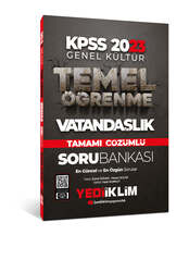 Yediiklim Yayınları - Yediiklim Yayınları 2023 KPSS Genel Kültür Temel Öğrenme Vatandaşlık Tamamı Çözümlü Soru Bankası