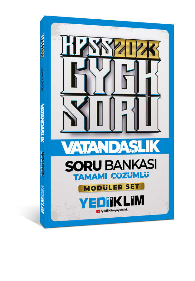 Yediiklim Yayınları 2023 KPSS Genel Kültür Vatandaşlık Tamamı Çözümlü Soru Bankası ( Modüler Set İçerisindeki)