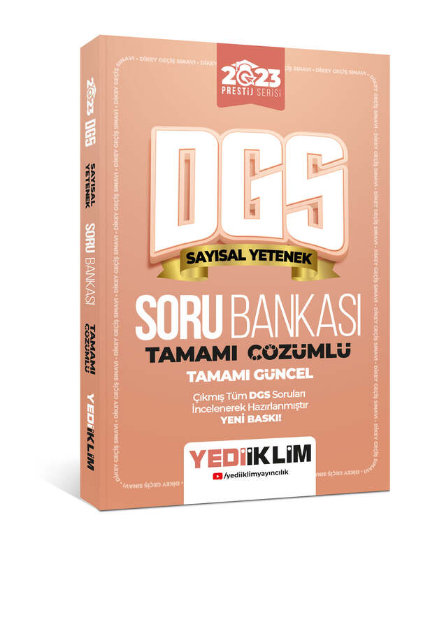 Yediiklim Yayınları 2023 Prestij Serisi Dgs Sayısal Yetenek Tamamı Çözümlü Soru Bankası