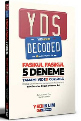 Yediiklim Yayınları YDS Decoded Tamamı Video Çözümlü 5 Fasikül Deneme - 1
