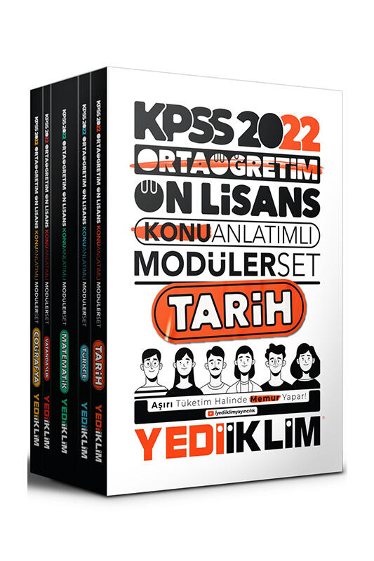 Yediiklim Yayınları 2022 KPSS Ortaöğretim Ön Lisans GY GK Konu Anlatımlı Modüler Set