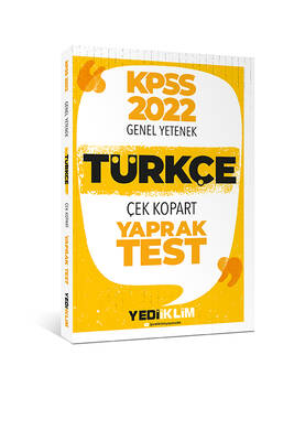 Yediiklim Yayınları 2022 KPSS Lisans Genel Yetenek Türkçe Çek Kopart Yaprak Test - 1