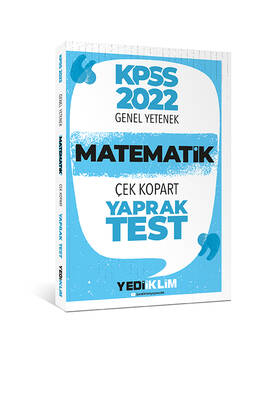 Yediiklim Yayınları 2022 KPSS Lisans Genel Yetenek Matematik Çek Kopart Yaprak Test - 1