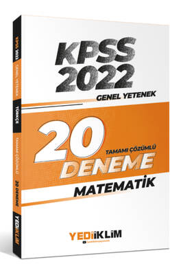 Yediiklim Yayınları 2022 KPSS Genel Yetenek Matematik Tamamı Çözümlü 20 Deneme Sınavı - 1