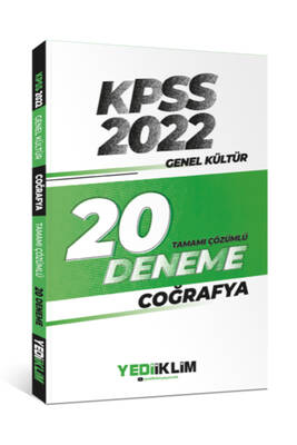 Yediiklim Yayınları 2022 KPSS Genel Kültür Coğrafya Tamamı Çözümlü 20 Deneme Sınavı - 1