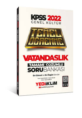 Yediiklim Yayınları 2022 KPSS Genel Kültür Vatandaşlık Temel Öğrenme Tamamı Çözümlü Soru Bankası - 1