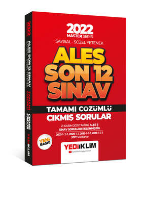 Yediiklim Yayınları 2022 Master Serisi ALES Sayısal Sözel Yetenek Son 12 Sınav Tamamı Çözümlü Çıkmış Sorular - 1