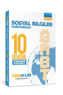 Yediiklim Yayınları 2022 ÖABT Sosyal Bilgiler Öğretmenliği Tamamı Çözümlü 10 Deneme - 1