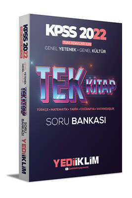 Yediiklim Yayınları 2022 KPSS Tüm Adaylar İçin Genel Yetenek Genel Kültür Tek Kitap Soru Bankası - 1