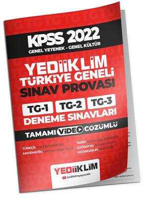 Yediiklim Yayınları 2022 KPSS Genel Yetenek Genel Kültür Türkiye Geneli Tamamı Video Çözümlü 3 Deneme ( TG1- TG2- TG3) - 1