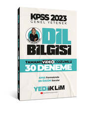 Yediiklim Yayınları - Yediiklim Yayınları 2023 KPSS Genel Yetenek Dil Bilgisi Tamamı Video Çözümlü 30 Deneme