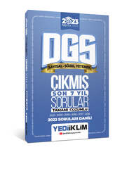 Yediiklim Yayınları - Yediiklim Yayınları 2023 DGS Tamamı Çözümlü Son 7 Yıl Çıkmış Sorular