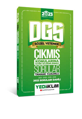 Yediiklim Yayınları 2023 DGS Prestij Serisi Sözel Yetenek Konularına Göre Tamamı Çözümlü Çıkmış Sorular - 1