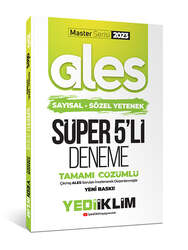 Yediiklim Yayınları - Yediiklim Yayınları 2023 Master Serisi Ales Sayısal- Sözel Yetenek Tamamı Çözümlü Süper 5'li Deneme